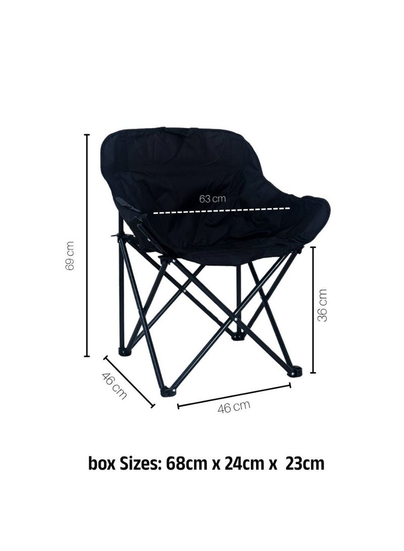 Outdoor Folding Camping Chair & Table Set – 6 Chairs (69×46×63 cm), Portable Picnic & Garden Furniture - Image 4